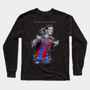 Ronaldinho in abstract art Long Sleeve T-Shirt